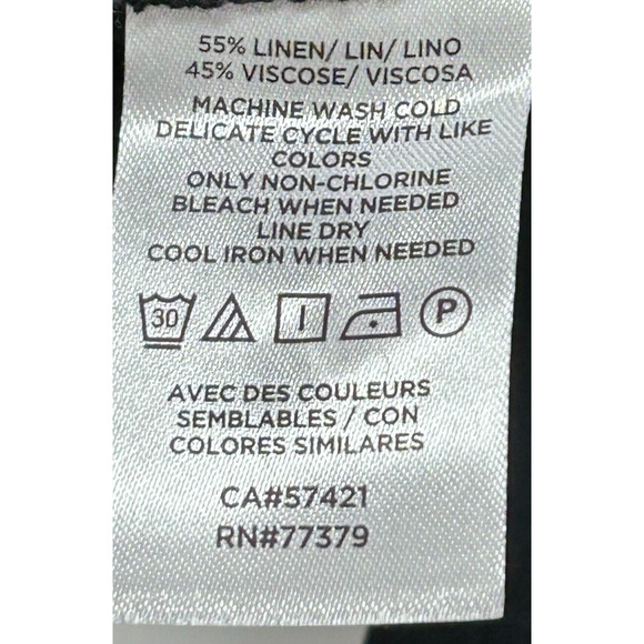 Ann Taylor Pants Womens XS Black Stripe Actual 30X30 Linen Blend Wide Leg NWT - Picture 7 of 10